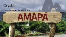  Presentation with amazon forest rainforest in brazil - Beautiful PPT theme featuring city biodiversity - amapa brazilian state sign backdrop and a light blue colored foreground