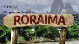  Presentation with forest - Presentation design consisting of city biodiversity - roraima brazilian state sign background and a light blue colored foreground