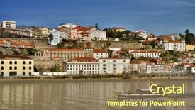  Presentation with europe history - PPT theme with city boasts an extensive history background and a coral colored foreground