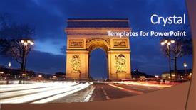  Presentation with arc de triomphe - Audience pleasing slides consisting of m249 us army machine gun backdrop and a dark gray colored foreground.