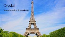  Presentation with spring break - Slide deck with city break - beautiful spring in paris background and a light blue colored foreground