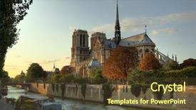 Presentation with notre dame paris france - Audience pleasing presentation theme consisting of city break - cathedrale notre-dame in paris france backdrop and a tawny brown colored foreground