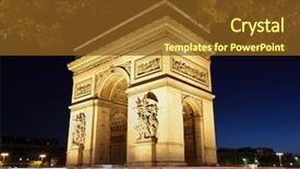  Presentation with international - Audience pleasing PPT layouts consisting of city break - international landmark the arc de backdrop and a tawny brown colored foreground