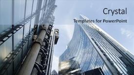  Presentation with architecture futuristic - Presentation theme with city break - modern futuristic architecture background and a  colored foreground