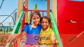  Presentation with elementary school female career day african american - Colorful PPT theme enhanced with city brotherly love - african american brother and sister backdrop and a red colored foreground