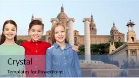  Presentation with tourism - Audience pleasing presentation consisting of city brotherly love - childhood travel tourism friendship backdrop and a  colored foreground