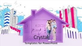  Presentation with never give up children - Cool new PPT theme with city brotherly love - parents giving piggyback ride backdrop and a  colored foreground