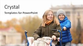  Presentation with teenage girl - Theme consisting of city brotherly love - teenage girl in wheelchair background and a  colored foreground