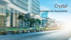  Presentation with shanghai - Colorful PPT theme enhanced with city building road shanghai china backdrop and a light blue colored foreground