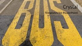  Presentation with road bus - Beautiful PPT layouts featuring city bus transport lane sign backdrop and a  colored foreground