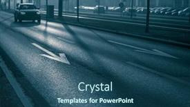  Presentation with traffic road - Presentation design with city-car-traffic-cars background and a ocean colored foreground