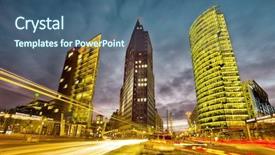  Presentation with intersection - Presentation design enhanced with city center of berlin background and a ocean colored foreground