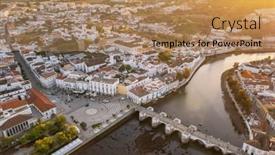  Presentation with algarve - Presentation design featuring city-center-of-the-tavira background and a coral colored foreground
