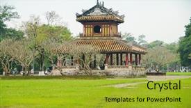  Presentation with history vietnam - Cool new PPT theme with city citadel in hue vietnam backdrop and a  colored foreground