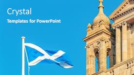  Presentation with united kingdom - Slide deck having city-council-building-in-george background and a teal colored foreground