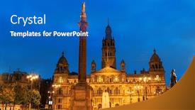  Presentation with night city - Slide set having city-council-building-night-view background and a teal colored foreground