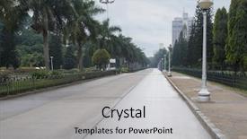  Presentation with city india - Colorful presentation theme enhanced with road in the city backdrop and a light gray colored foreground
