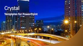  Presentation with skyline - Theme consisting of city dallas texas - downtown skyline at night background and a navy blue colored foreground