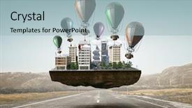  Presentation with development - Theme featuring city development project mixed media background and a light blue colored foreground