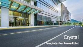  Presentation with traffic road - Amazing PPT theme having city empty traffic road backdrop and a gray colored foreground