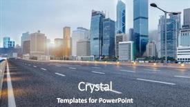  Presentation with traffic road - Presentation design featuring city empty traffic road background and a gray colored foreground