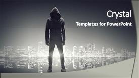  Presentation with fall mounains - Theme enhanced with city fall asleep mixed media background and a dark gray colored foreground