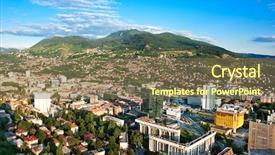  Presentation with architecture city - Audience pleasing PPT theme consisting of city france - arial architecture sarajevo cityscape backdrop and a violet colored foreground