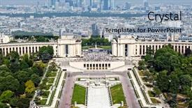  Presentation with eiffel tower paris france - Presentation featuring city france - paris from the eiffel tower background and a light blue colored foreground