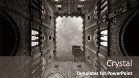  Presentation with tower - Presentation having city-hall-bell-tower-viewed background and a dark gray colored foreground
