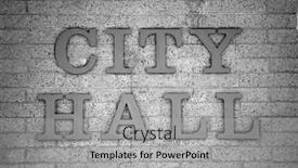  Presentation with city - Presentation theme enhanced with city-hall-city-hall-sign and a light gray colored foreground