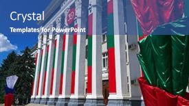  Presentation with city - Slides enhanced with city-hall-of-the-tiraspol background and a ocean colored foreground