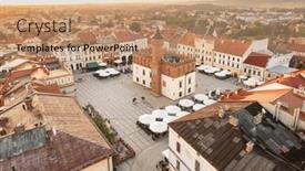 Presentation with town hall - PPT layouts having city-hall-on-main-city background and a coral colored foreground