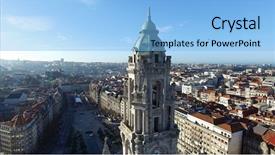  Presentation with aerial - Cool new presentation with city hall porto portugal backdrop and a light blue colored foreground