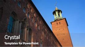  Presentation with city - PPT theme consisting of city hall stockholm background and a tawny brown colored foreground