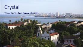  Presentation with street light view - PPT theme with city historic center - street view of olinda near background and a  colored foreground