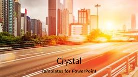  Presentation with hong kong city day - Audience pleasing slide set consisting of city hong kong with sun backdrop and a  colored foreground