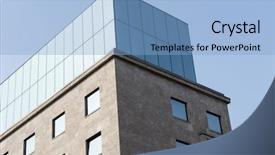  Presentation with modern building - Presentation theme having city image - universal basic modern background and a light blue colored foreground