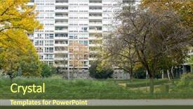  Presentation with modern building - Beautiful slides featuring city image - universal basic modern backdrop and a  colored foreground