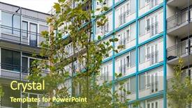  Presentation with modern building - PPT theme with city image - universal basic modern background and a  colored foreground