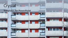  Presentation with modern building - PPT theme having city image - universal basic modern background and a  colored foreground