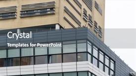  Presentation with business building blocks - PPT layouts featuring city image - universal basic modern background and a  colored foreground