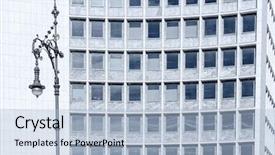  Presentation with modern building - Beautiful presentation design featuring city image - universal basic modern backdrop and a  colored foreground