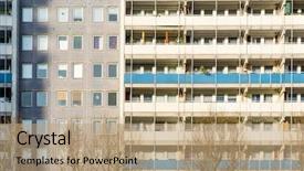  Presentation with modern building - Beautiful PPT theme featuring city image - universal basic modern backdrop and a  colored foreground