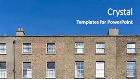  Presentation with modern building - Presentation theme with city image - universal basic modern background and a  colored foreground