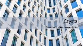  Presentation with modern building - Colorful presentation design enhanced with city image - universal basic modern backdrop and a light blue colored foreground