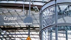  Presentation with modern building - Slide set with city image - universal basic modern background and a seafoam green colored foreground