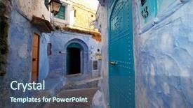  Presentation with morocco - Theme enhanced with kitchen interior white glossy facade background and a  colored foreground.