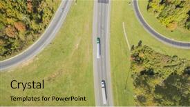  Presentation with intersection - Cool new presentation design with city in the united states backdrop and a yellow colored foreground