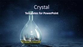  Presentation with bottle - Beautiful PPT theme featuring city-inside-a-glass-bottle backdrop and a navy blue colored foreground