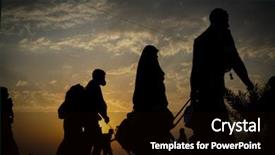  Presentation with city people walking - PPT layouts with city iran - silhouettes of people walking background and a black colored foreground